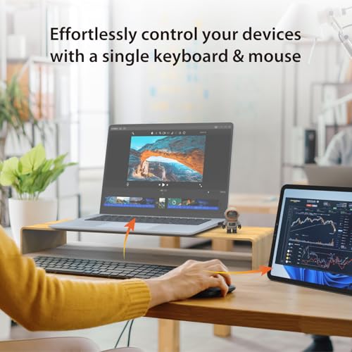 j5create AeroDrop CrossLink Wireless Dongle - Instant Share Files, Photos, Keyboard, Mouse, and Screen Between iPhone/iPad/Android and Windows Computer (JUAW22)