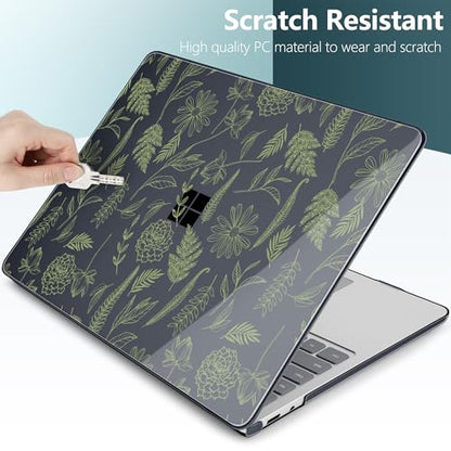 Batianda Case for Microsoft Surface Laptop 13 inch 2025 2026,Sage Botanical | Fits Model 2095, Artistic Patterns Ultra-Slim Lightweight Scratch-Resistant Hard Shell with Professional Protection - color: Plant branches