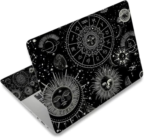 12.1-15.6 Inch Laptop Skin Decal, Universal Reusable Vinyl Laptop Cover Sticker, Waterproof Art Decal Protector in Cosmic Sun Moon - color: Cosmic Sun Moon