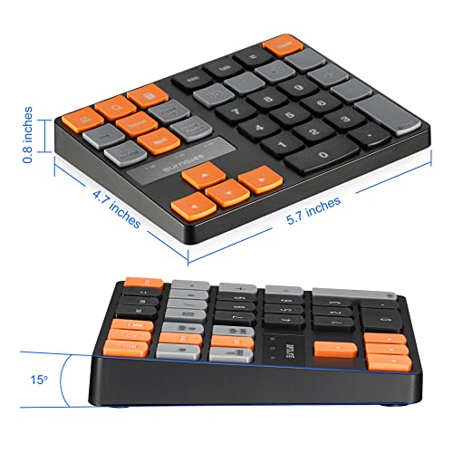 SurnQiee Bluetooth Numeric Keypad, Wireless Number Pad 35-Keys Financial Accounting Rechargeable Number Keyboard for Laptop Desktop, PC, Notebook - color: 35 keys - Bluetooth
