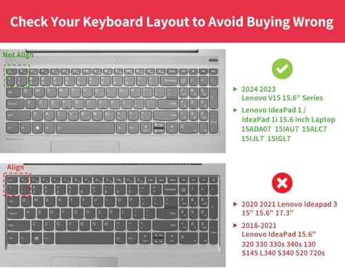 Keyboard Cover for 2023 2022 Lenovo IdeaPad 1/IdeaPad 1i 15.6 inch Laptop 15IGL7 15ADA07 15IAU7 15ALC7 15IJL7 15IGL7, New Lenovo IdeaPad 1 15.6 US Layout Keyboard Cover Skin, Hot Pink - color: Hot Pink