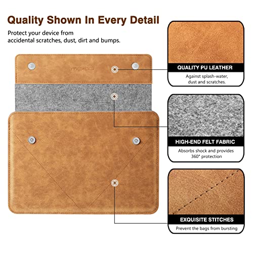 MoKo 9-11 Inch Tablet Sleeve Bag with Slim Design | Fits iPad Air 11-inch M2, iPad Pro 11-inch M4, iPad Air 5/4 10.9, iPad 9/8th 10.2 and iPad 10th 10.9, Gray & Brown - size: 9-11 Inch