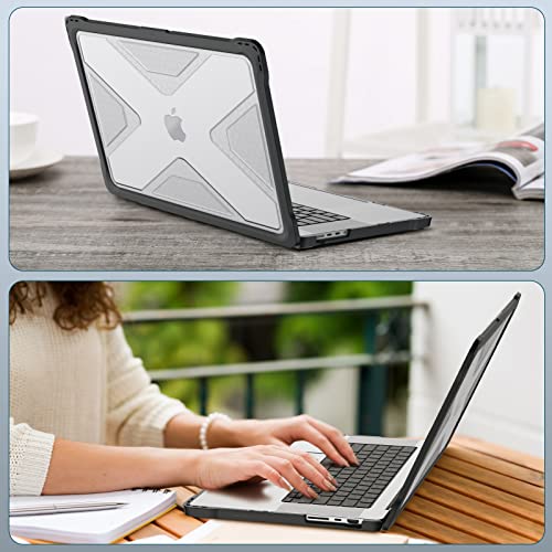 Fintie Case for MacBook Pro 14 Inch A3426 A3427 A3434 A3401 A3185 A3112 A2992 A2918 A2779 A2442 with M5 M4 M3 M2 M1 Chip (2021-2026) - Heavy Duty Rugged Hard Shell Cover, Crystal Clear - color: Crystal Clear