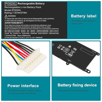 PO02XL 824560-005 TPN-Q166 Laptop Battery for HP Stream 11-R 11-R014WM 11-R010NR 11-Y 11-AH 11-AK 11-AH011WM 11-ah0xx, Pro G2 G3 G4 G5 P002XL 823908-1C1 824536-850 HSTNN-IB7G HSTNN-DB7G 823908-2C1 - size: 8.15*5.39*0.16inch PO02XL