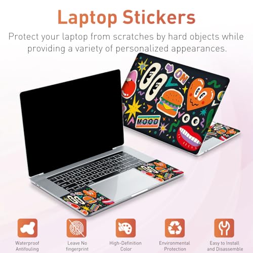 12.1-15.6 Inch Laptop Skin Decal, Universal Reusable Vinyl Laptop Cover Sticker, Waterproof Art Decal Protector I Lovely Heart Lips - color: Lovely Heart Lips