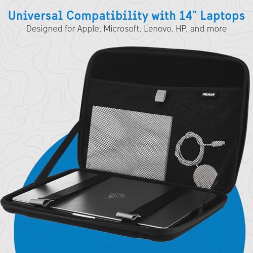 Pelican Adventurer Laptop Bag/Case with Secure Zip Lock (14.2 Inch) - Black | Scratchproof, Waterproof, and Heavy Duty Laptop Sleeve with Elastic Carrying Handle for All Laptops from 12 to 14.2 Inches - size: 14.2 Inch - Adventurer Series