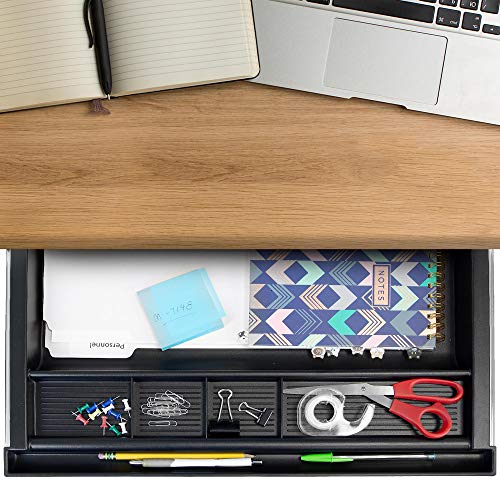MOUNT-IT! Large Under Desk Pencil Drawer 16 inch Deep | 21.25” W, Ball Bearing Slide-Out Organizer for Office Supplies, Paper & Pencils | Fits Desks Over 1” Thick, Adjustable Extension 16.25”–28” - size: 16 inch Deep