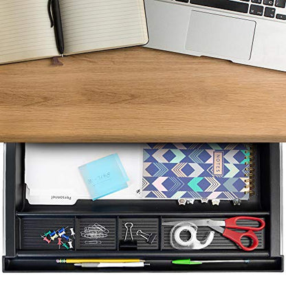 MOUNT-IT! Large Under Desk Pencil Drawer 16 inch Deep | 21.25” W, Ball Bearing Slide-Out Organizer for Office Supplies, Paper & Pencils | Fits Desks Over 1” Thick, Adjustable Extension 16.25”–28” - size: 16 inch Deep