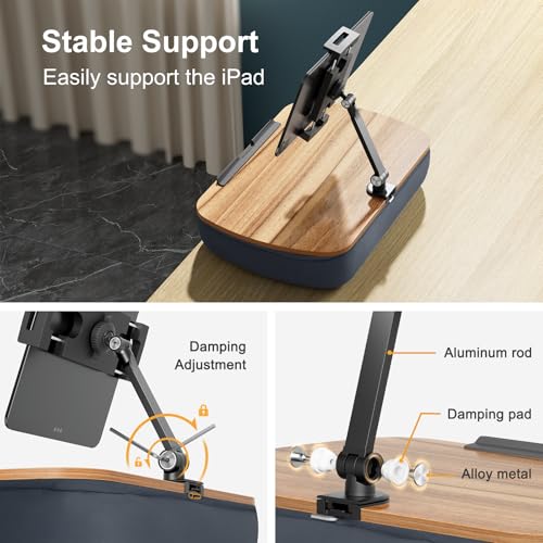 ERGONOV Lap Cozy Kindle Pillow Stand for Bed with Adjustable Arm, 360° Tablet Holder, Fits 4.7"-13" Kindle, iPad, Phone, Lap Desk for Hands Free Reading in Bed, Couch, Sofa,Gray | 360° Tablet Holder, Fits 4.7"-13" Kindle, iPad, Phone, Lap Desk for Hands F