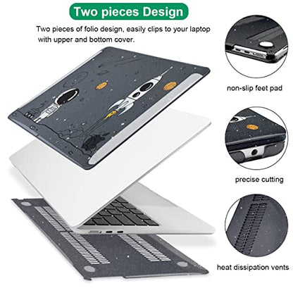 for 2026 MacBook Air 13 Inch Case M5 A3449 M4 A3240 M3 A3113 M2 A2681 2022 2023 2024 2025 Release, Printed Plastic Hard Shell Case Cover for Mac Air 13.6 M5 Touch ID, Astronauts & Spacecraft - color: Astronauts & Spacecraft