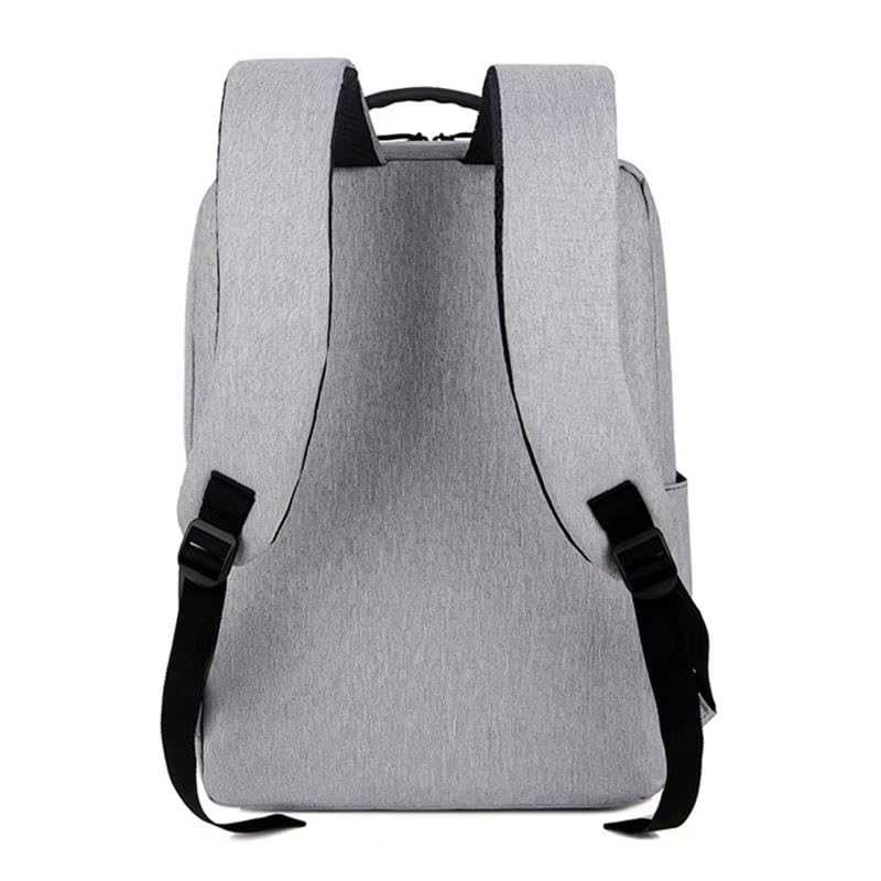 15.6 Inch Minimalist Laptop Backpack for Men Women Water Resistant Business Work Backpack with External USB Charging Port Lightweight Multi Compartment Travel Daypack Grey