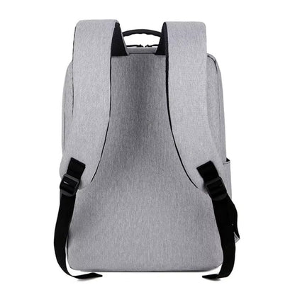15.6 Inch Minimalist Laptop Backpack for Men Women Water Resistant Business Work Backpack with External USB Charging Port Lightweight Multi Compartment Travel Daypack Grey