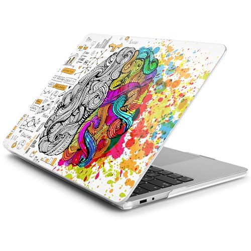 Batianda Case for Microsoft Surface Laptop 13 inch 2025 2026,Creative Brain | Fits Model 2095, Artistic Patterns Ultra-Slim Lightweight Scratch-Resistant Hard Shell with Professional Protection - color: Brain