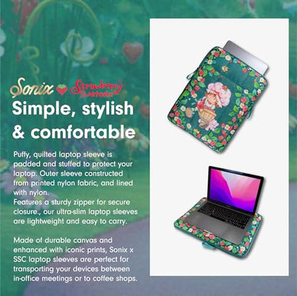 Sonix | Puffy Laptop Sleeve | 15-16 Inch, Quilted Pillow Puffer Laptop Carrying Case, Computer Sleeve | Strawberry Shortcake & Custard - color: Strawberry Shortcake & Custard