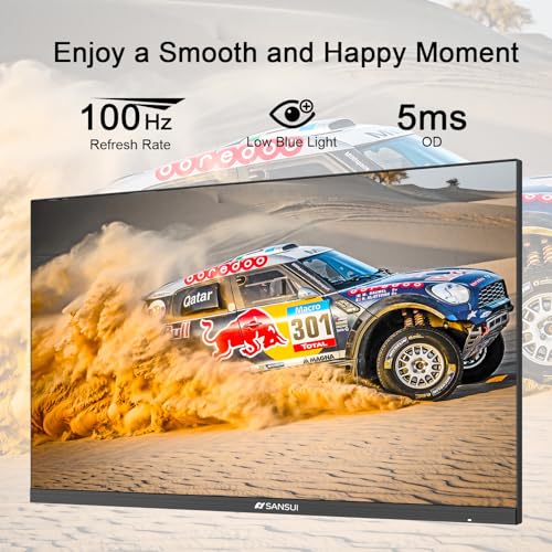 SANSUI Monitor 24 Inch 100Hz PC Monitor, HDMI VGA Ports VESA Mount, FHD Computer Monitor Ultra-Slim Ergonomic Tilt Eye Care for Home Office (ES-24F2, HDMI Cable Included) - size: 24 Inch