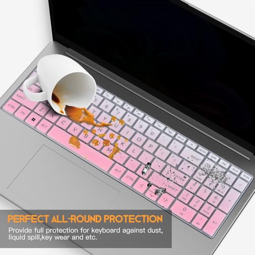 Keyboard Cover for 2026 2025 HP 15.6" Laptop 15-fc 15-fd Series, HP 15z-fc000 15t-fd000 fd100 fd200 15-fd0123dx fd0127dx 15-fc0499nr 15-fc0502nr 15-fc0399nr 15-fc0099nr fd2075nr fd1073nr, OmbrePink - color: OmbrePink