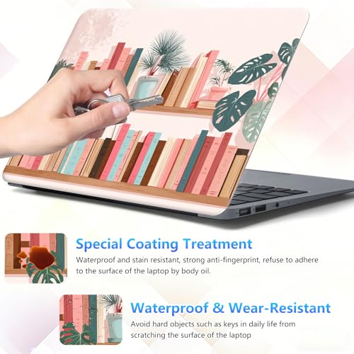 Laptop Skin Sticker Decal 15-15.6 Inch with Cute Mouse Pad, Universal Reusable Vinyl Sticker for 12.1 13 13.3 14 15.4 Inch Netbook and Notebook PC, Bookcase Plants - color: Bookcase Plants