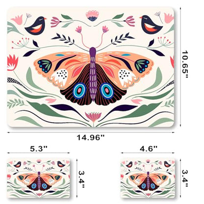 Laptop Skin Sticker Decal,12" 13" 13.3" 14" 15" 15.4" 15.6 inch Laptop Vinyl Skin Sticker Cover Art Protector Notebook PC (2 Wrist Pad Skins Included), Waterproof Removable, Butterfly Birds - color: Butterfly Birds