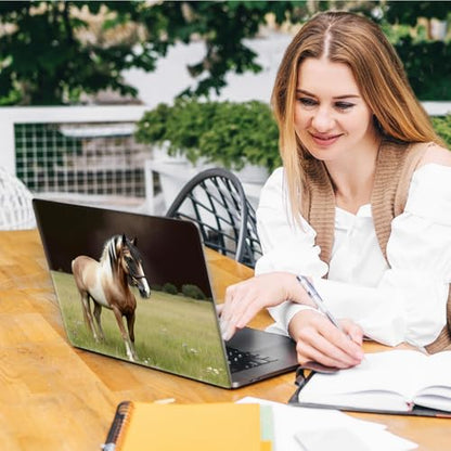 Laptop Skin Sticker Decal, Universal Reusable Vinyl Laptop Cover for 12" 13" 13.3" 14" 15" 15.4" 15.6" Notebook PC, Reusable Waterproof Scratch-Resistant with 2 Wrist Pads,Beautiful Horse Animal - color: Beautiful Horse Animal