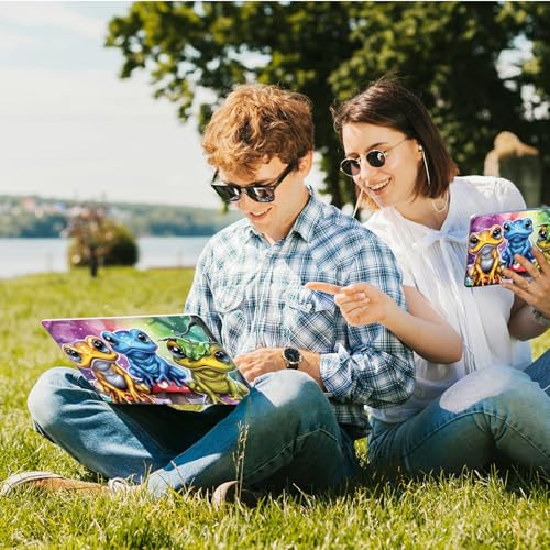 Universal Laptop Skin Sticker with 2 Wrist Pad Skins, Waterproof Scratch Resistant Vinyl Laptop Cover Decal, Cut to Fit for 11–15.6 Inch MacBook HP Dell Lenovo, Color Frogs - color: Color Frogs