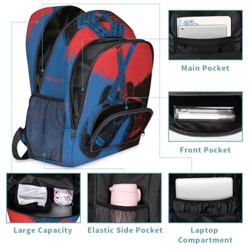 Guitar Rock Music Large Backpack for Women and Men Waterproof Travel Laptop Backpack Lightweight Business Work Daypack Fits 17 Inch Computer - color: Multicolor 6