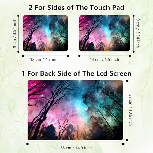 Laptop Skin Sticker Decal, Universal Reusable Vinyl Laptop Cover for 12" 13" 13.3" 14" 15" 15.4" 15.6" Notebook PC, Reusable Waterproof Scratch-Resistant with 2 Wrist Pads,Galaxy Forest Tree - color: Galaxy Forest Tree
