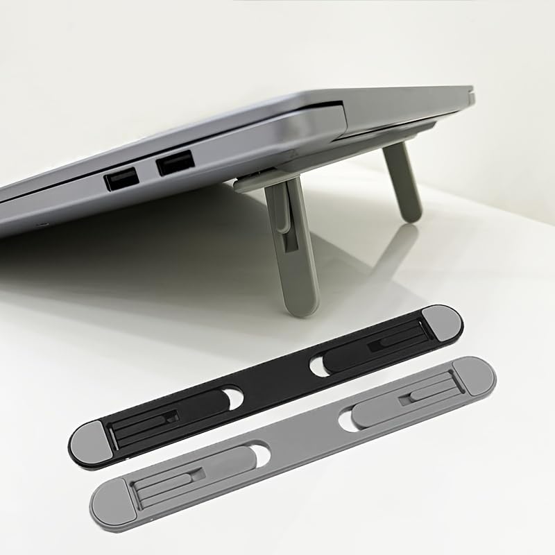 Adjustable and Foldable Laptop and Tablet Stand | Cooling Design, Adjustable Height, Lightweight Material, Suitable for Home, Office, Dorm, Car Travel (WH) - color: WH