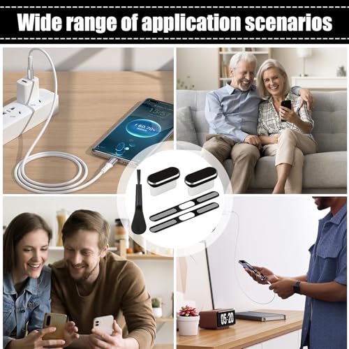 Phone Dust Plug Soft Protector Cleaner Set Electronic Device | Precise Anti Dust Kit for Phone Home Outdoor Offices Desk Car - color: Black