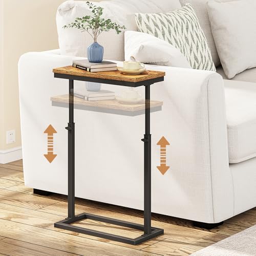 TUTOTAK End Table, Side Table, Tall Couch Table, Sofa Table | for living Room, Bedroom, Brown TB01BB083 - color: Brown, size: 1 Pack, style: Ordinary