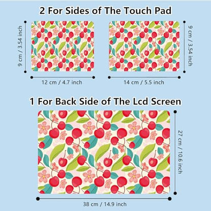 Universal Laptop Skin Sticker with 2 Wrist Pad Skins, Waterproof Scratch Resistant Vinyl Laptop Cover Decal, Cut to Fit for 11–15.6 Inch MacBook HP Dell Lenovo, Cherry - color: Cherry
