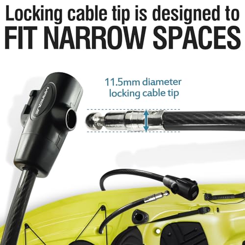 MARQUE Bike Lock with Key – 3/8” (4Ft, 7Ft, 15Ft, 25Ft) Straight Cable Locks with Keys, Anti-Theft Security Cable for Bicycles, Scooters, Kayaks, Paddle Boards, Gates - color: 4 FT