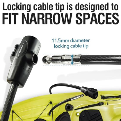 MARQUE Bike Lock with Key – 3/8” (4Ft, 7Ft, 15Ft, 25Ft) Straight Cable Locks with Keys, Anti-Theft Security Cable for Bicycles, Scooters, Kayaks, Paddle Boards, Gates - color: 4 FT