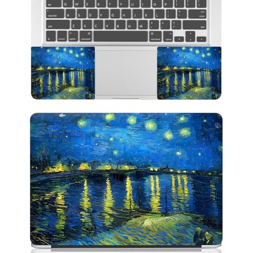 12.1 13 13.3 14 15.4 15.6 Inch Laptop Skin Decal, Laptop Stickers Decals for Notebook PC, Universal Reusable Vinyl Laptop Cover Sticker, Waterproof Art Protector I Starry Night Over The Rhone - color: Starry Night Over the Rhone