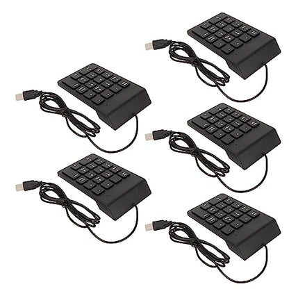 Wired Number Pad 18 Keys, Ergonomic USB Mini Numeric Keypad, Plug and Play Quiet Typing for PC Laptop Desktop, 2 Pack (Silicone) - size: Silicone