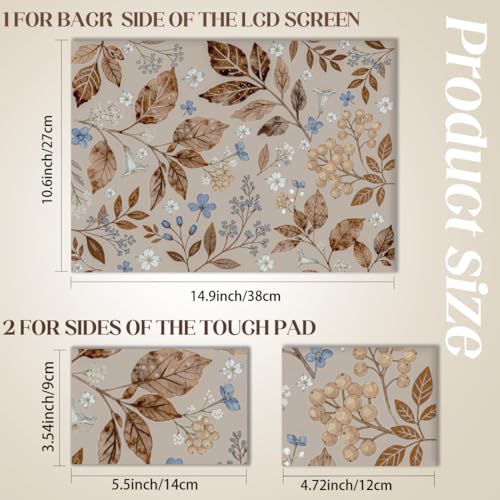 SUPERDANT Brown Wildflowers Laptop Skin Sticker Decal Leaf Universal Laptops Notebook Skin Sticker 12 13 13.3 14 15 15.4 15.6 Inches Vinyl Laptop Cover Stickers Removable Waterproof Notebook Protector - style: Brown Wildflowers