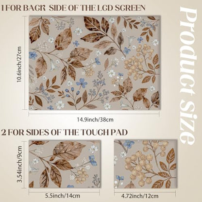 SUPERDANT Brown Wildflowers Laptop Skin Sticker Decal Leaf Universal Laptops Notebook Skin Sticker 12 13 13.3 14 15 15.4 15.6 Inches Vinyl Laptop Cover Stickers Removable Waterproof Notebook Protector - style: Brown Wildflowers