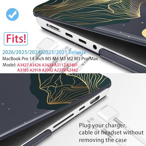 Mektron Case for M5 MacBook Pro 14 inch 2026 Model A3427 A3426 Fit 2025-2021 Model A3434 A3112 M4 A3112 A3401 A3185 M3 A2918 A2992 M2 A2779 M1 A2442 Pro/Max Cover, Abstract Mountain C112 - color: Abstract Mountain C112