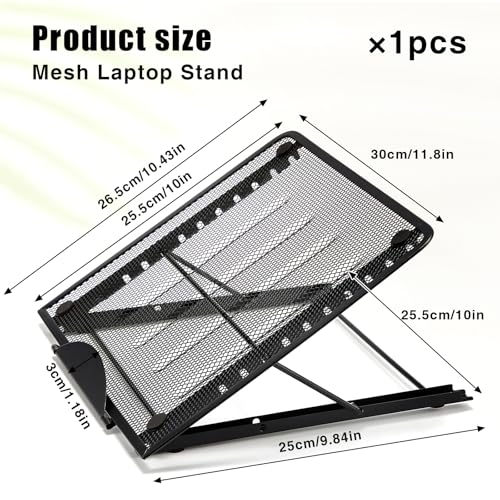 Dunzoom 1 Pc Mesh Laptop Stands 10 Levels Large Adjustable Laptop Riser Holder Computer Stand for Desk Cooling Ventilated Universal Lightweight Ergonomic Tray for Diamond Painting Reading