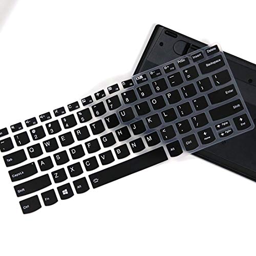 2Pack Keyboard Cover for Lenovo Yoga C740 C940 14" /Lenovo Yoga 6 13ARE05 13ALC6 /Yoga C930 930 920 13.9" /Yoga 720 720S 730 13.3" /Yoga 720 12.5" /Yoga 730 15.6"/Lenovo Flex 14 14" Keyboard Skin - color: Black+Clear