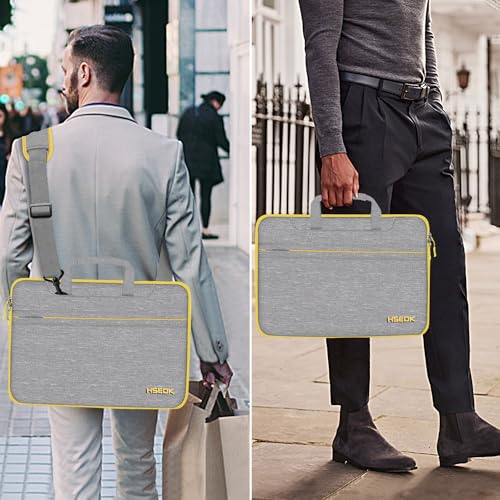Hseok Laptop Shoulder Bag 13 13.3 14 Inch Case Compatible with MacBook Pro/Neo 14" M5/M4/M3/M2/M1,Mac Air/pro/Neo 13" and Most 13 13.3 14 Notebooks,Spill-Resistant Briefcase,LT Gray & LT Yellow - color: Light Gray & Light Yellow, size: 13-13.5 inch