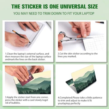 PLIGREAT Mountain Forest Laptop Decals Sticker Skin Cover, Laptop Stickers Skins Decal Fits 12" 13" 13.3" 14" 15" Laptops Universal Removable Vinyl Netbook PC Cover Decal - color: Mountain Forest