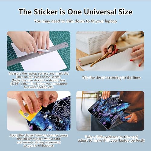 Universal Laptop Skin Sticker with 2 Wrist Pad Skins, Waterproof Scratch Resistant Vinyl Laptop Cover Decal, Cut to Fit for 11–15.6 Inch MacBook HP Dell Lenovo, Heart Butterfly - color: Heart Butterfly