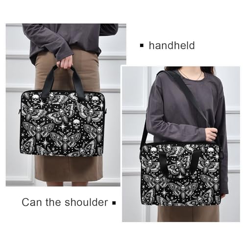 MNSRUU Laptop Bag for 15.6 inch Black Gothic Bats - color: Skull I8854