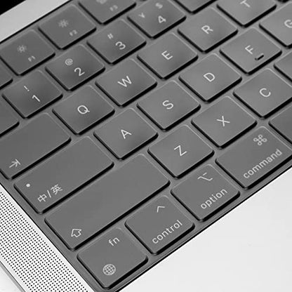 ProElife Keyboard Cover Skin for MacBook Air 13/15 Inch M5 M4, Transparent | US Enter, Ultra Thin (0.13 mm), TPU Protective Skin, Easy to Apply, Washable & Reusable, Dust-proof, Precision Molded - color: Transparent