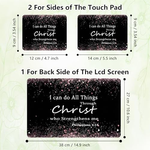 Laptop Skin Sticker Decal, Universal Reusable Vinyl Laptop Cover for 12" 13" 13.3" 14" 15" 15.4" 15.6" Notebook PC, Reusable Waterproof Scratch-Resistant with 2 Wrist Pads,Philippians 4-13 - color: Philippians 4-13