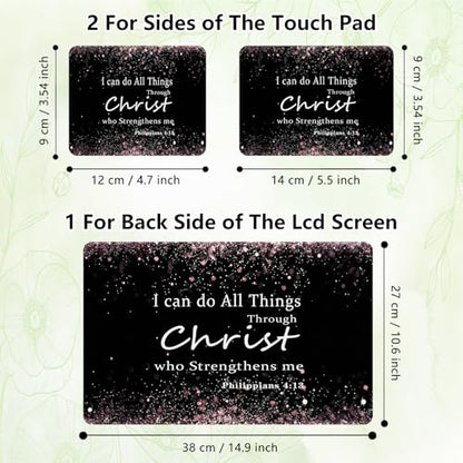 Laptop Skin Sticker Decal, Universal Reusable Vinyl Laptop Cover for 12" 13" 13.3" 14" 15" 15.4" 15.6" Notebook PC, Reusable Waterproof Scratch-Resistant with 2 Wrist Pads,Philippians 4-13 - color: Philippians 4-13
