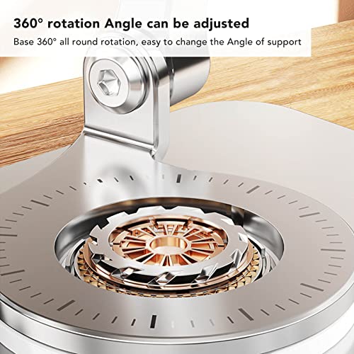 Adjustable Tablet Stand, Portable Monitor Stand, 360 Degree Rotation Folding Hollow Cooling Tablet Stand Holder Heavy Duty Aluminum Desktop Tablet Dock for Pad Phone