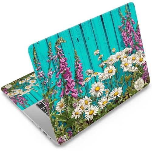 Universal Laptop Skin Sticker Decal 11-15.6 Inches, Daisy Foxglove | Reusable Vinyl Sticker for 12.1 13 13.3 14 15.4 Inches Notebook PC, Scratch Resistant Waterproof, Easy to Trim & Apply - color: Daisy Foxglove