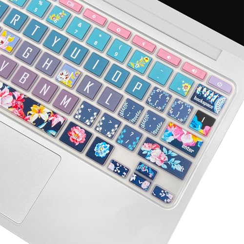 Silicone Keyboard Cover for HP Chromebook 11 x360, Chromebook 11 G2/G3/G4/G5/G6 EE/G7 EE, HP Chromebook 14-ca 14-ak 14-X Series, HP Chromebook 14 G2 G3 G4 (Red Flower) - color: Red Flower