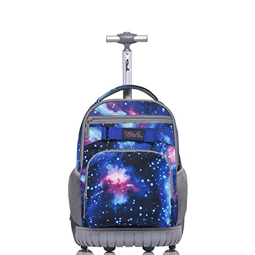 Tilami Rolling Backpack 18 inch Boys and Girls Laptop Backpack - color: Galaxy